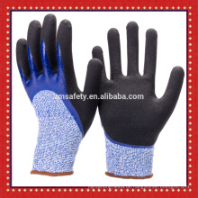 Anti Schnitt Level 5 HPPE Nylon Liner mit blauem glattem Nitril und schwarzem Sandy Nitril Double getauchten ölbeständigen Nitril-Handschuhen